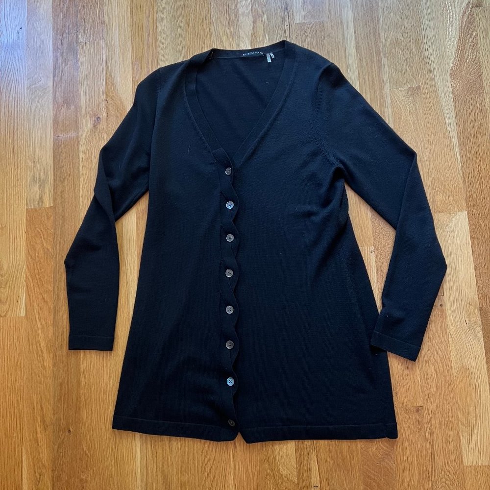 Elie Tahari Black Wool Cardigan Size M